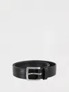 Orciani Wave-textured Leather Belt With Metallic Buckle Closure In Black