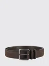 Orciani Nubuck Leather Classic Belt With Double Loop In Brown