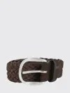Orciani Woven Suede Belt With Silver Buckle In Brown