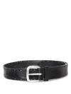 Orciani Studded Bull Soft Black Belt In Black