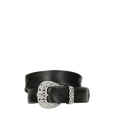 Orciani Rhinestone-embellished Buckle Belt In Metallic