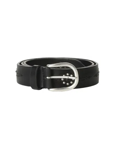 Orciani Black Blade Belt With Cabochon