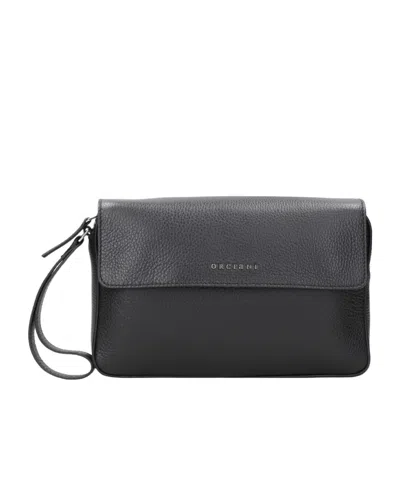 Orciani Black Clutch With Logo