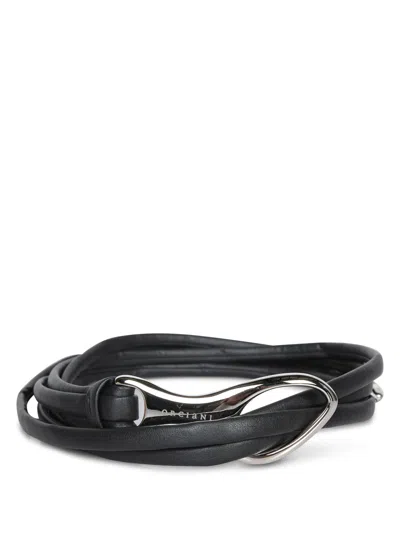Orciani Black Leather Belt