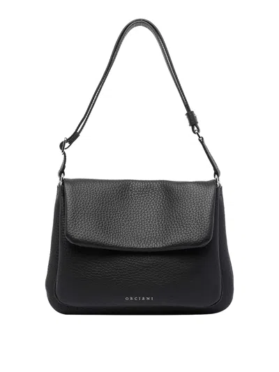 Orciani Black Small Soft Diana Crossbody Bag