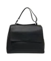 Orciani Sveva Medium Hammered Leather Bag In Black