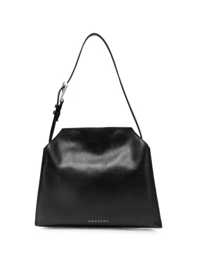 Orciani Black Trinity Lagoon Large Shoulder Bag