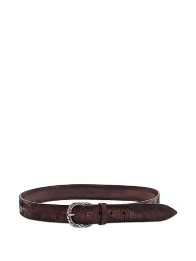 Orciani Blade Embossed Belt In Brown