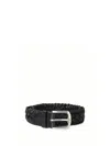 Orciani Interwoven Leather Belt In Blu