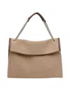 Orciani Large Venus Soft Leather-trim Shoulder Bag In White