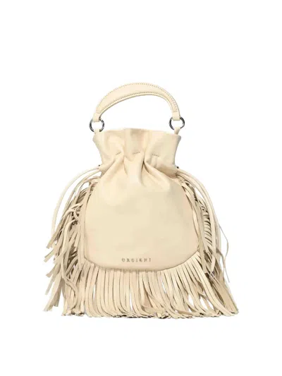 Orciani Juice Jungle Leather Mini Bag In Neutral