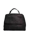 Orciani Sveva Nabuk Small Leather Bag In Black