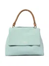 Orciani Sveva Peach Flowers Midi Bag In Blue