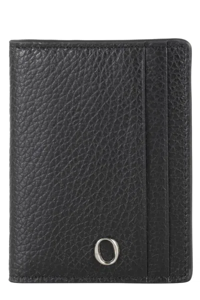 Orciani Book-style Card Holder Micron Leather In Black