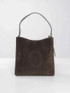 Orciani Suede Adjustable Strap Tote Bag In Brown