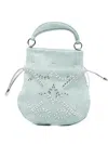 Orciani Borsa A Secchiello Peach Gem Acq Con Strass Celeste  In Blue