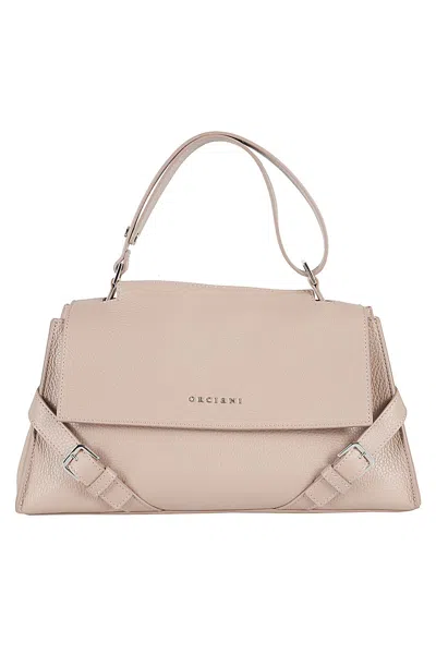 Orciani Sveva Longuette Sense Tote Bag In Leather In Pink