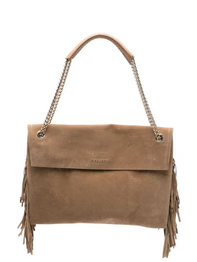 Orciani Borsa Peach Fringe In Suede Con Frange