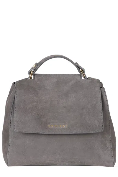Orciani Borsa Sveva Nabucco Small A Mano In Pelle In Grey