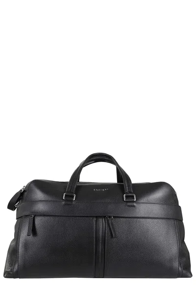 Orciani Borsone Micron In Pelle Con Tracolla In Black