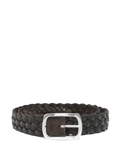 Orciani Braided Belt In Brown
