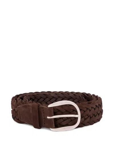 Orciani Braided Belt In Brown