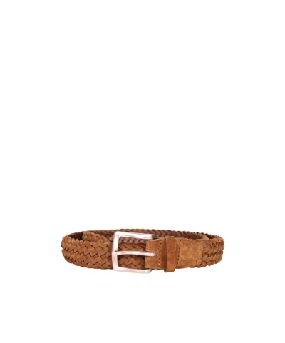 Orciani Braided Belt In Brown