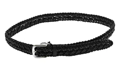 Orciani Braided Brown  Belt With Buckle In Black
