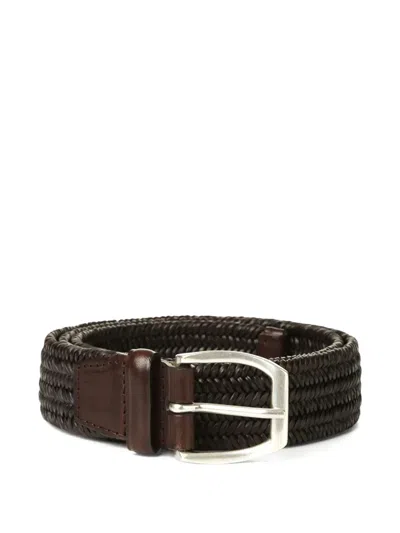Orciani Braided Buckled Belt In Gold