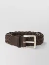Orciani Braided Calfskin Belt For Modern Man In Brown