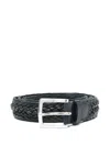 Orciani Braided Leather Belt In Blue