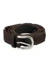 Orciani Braided Leather Belt In Brown
