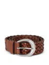 Orciani Braided Leather Belt In Brown