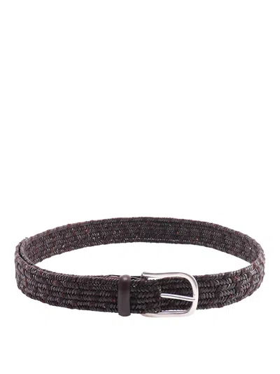 Orciani Braided Leather Belt In Brown