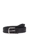 Orciani Braided Leather Belt In Purple