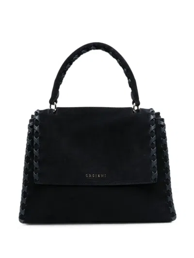 Orciani Braided-trim Suede Tote Bag In Red