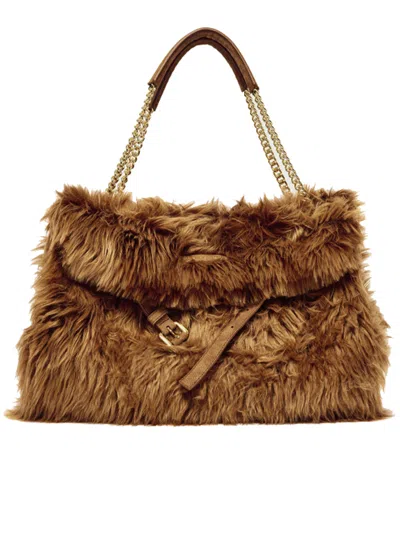 Orciani Brown Eco Fur Venus Bag
