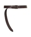 Orciani Brown Leather Belt With Rectangular Metal Buckle In Brown