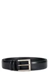 Orciani Brushed Leather Belt With Rectangular Buckle In Blue