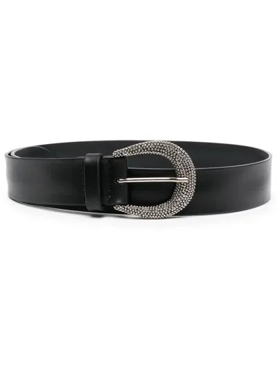 Orciani Buckle-detail Leather Belt In Black