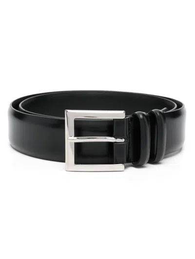 Orciani Buckle-fastening Leather Belt In Black