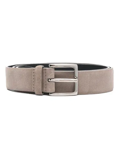 Orciani Buckle-fastening Suede Belt In Grey