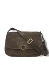 Orciani Buckle Peach Cross Body Bag In Brown
