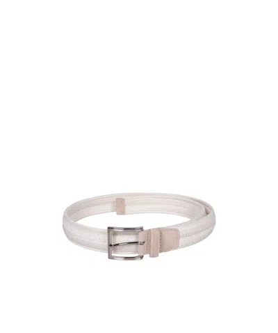 Orciani Buckle Woven Belt In White