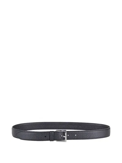 Orciani Buckled Leather Belt In Black