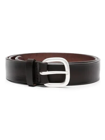 Orciani Buckled Leather Belt In Brown