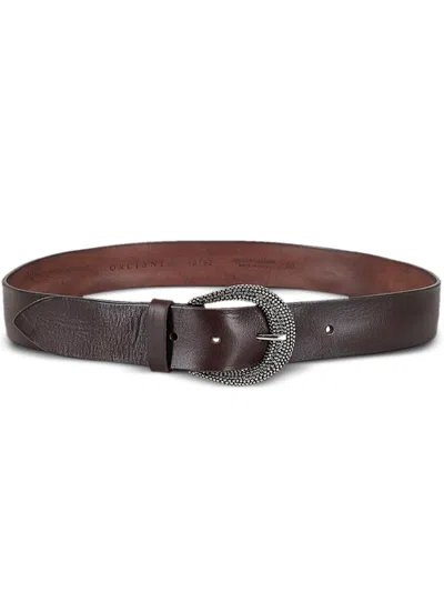 Orciani Buckled Leather Belt In Brown