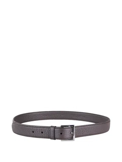 Orciani Buckled Leather Belt In Gray