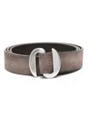 Orciani Buckled Suede Belt In Grey
