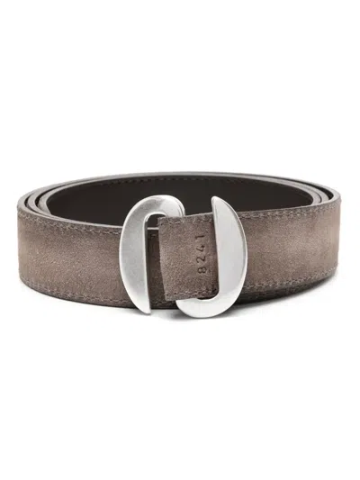 Orciani Buckled Suede Belt In Grey